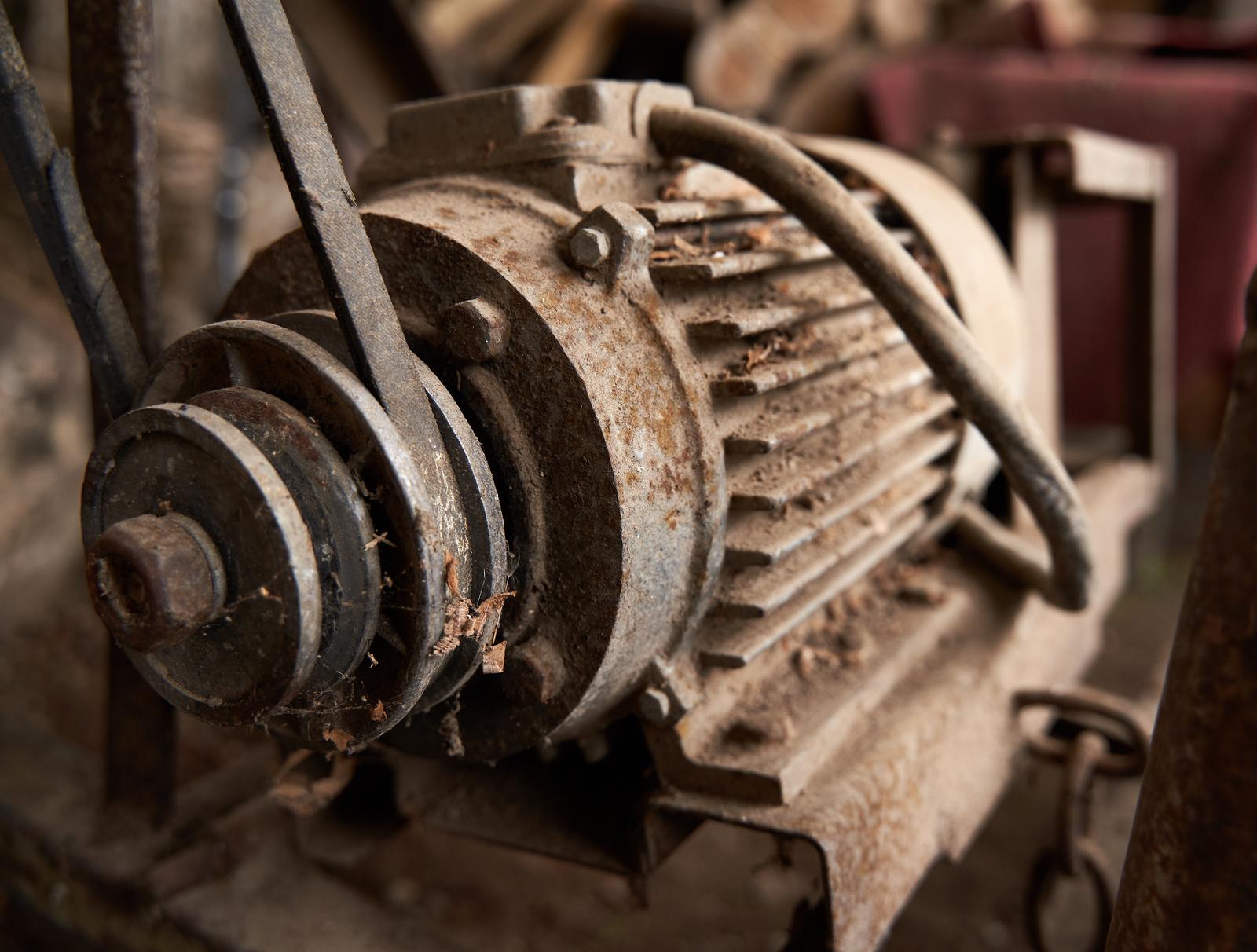 Old industrial machine equipment with aged components that may still have rebuild or parts value
