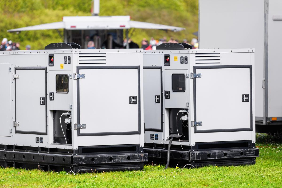 Two large portable industrial generators representing fleet reduction or project surplus power equipment